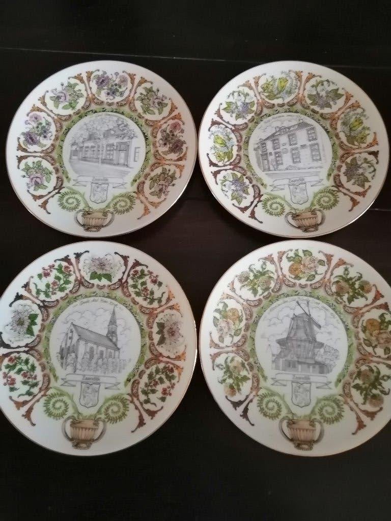 4 wandborden historie en bezienswaardigheden Zaandijk, 21cm, Ophalen of Verzenden