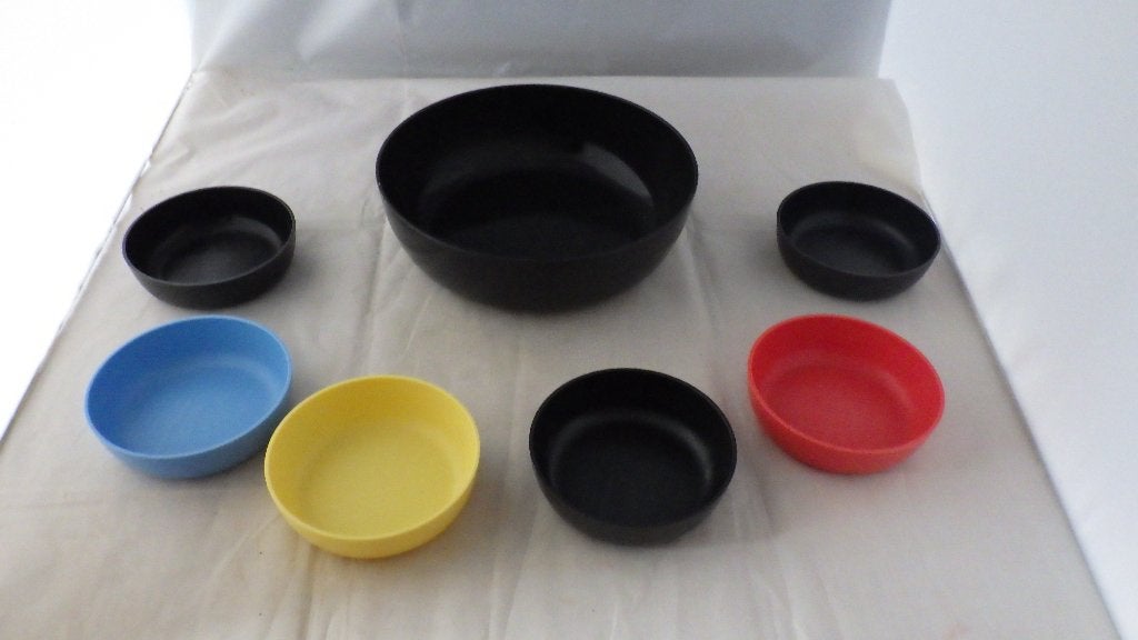 vintage pindaset van kunststof, Verzamelen, Retro, Ophalen of Verzenden, Overige typen
