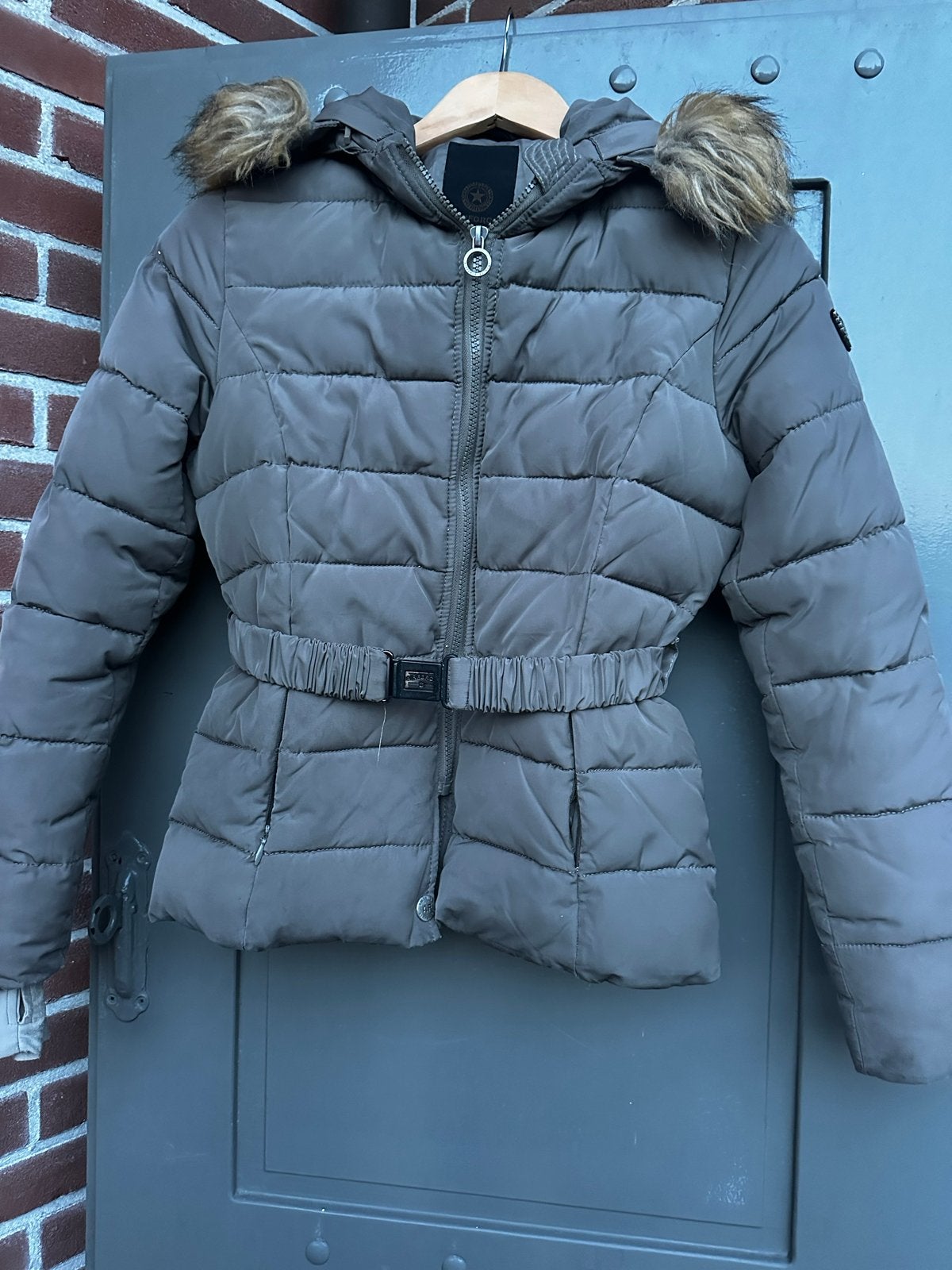 Airforce winterjas met bontkraag - Maat: 10jaar, Ophalen of Verzenden, Zo goed als nieuw, Meisje, Jas