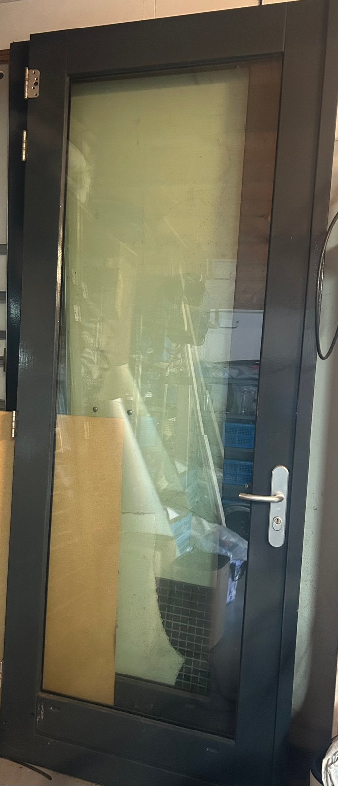 2 openslaande deuren, antraciet, Ophalen, 120 cm of meer, 200 tot 215 cm, Glas