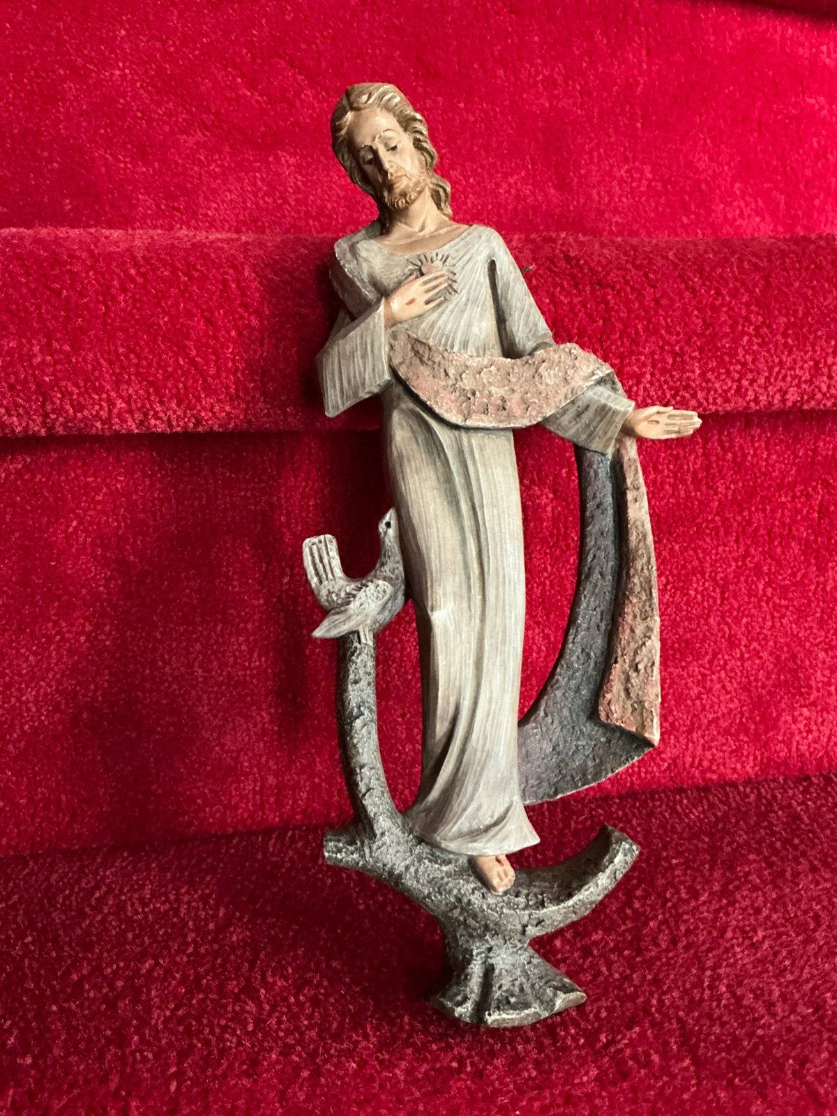 Muurbeeld Jezus Heilig Hart ❤️ met Duif, Ophalen of Verzenden