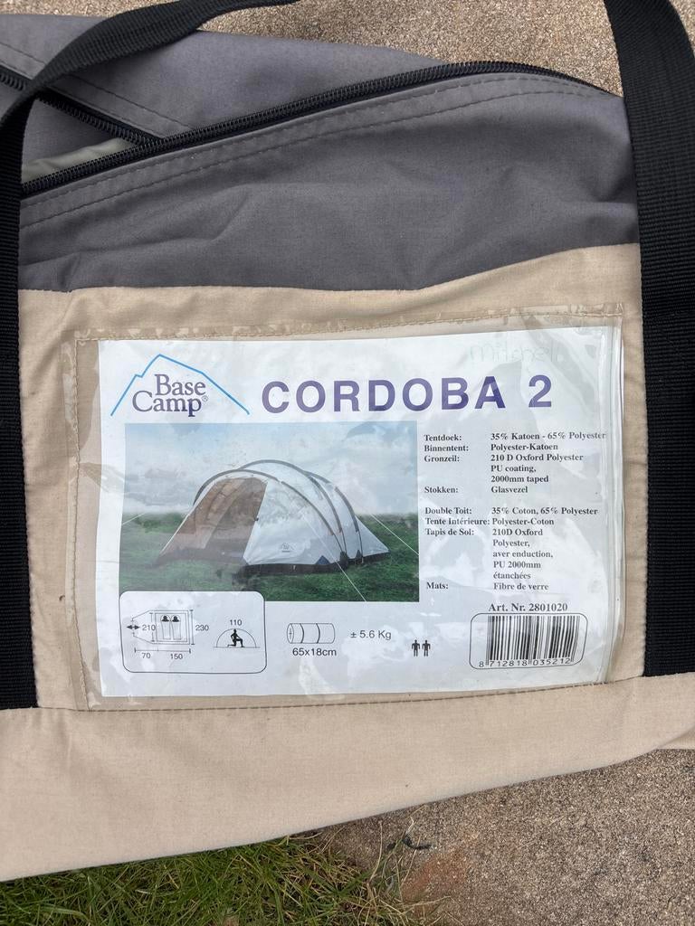 Base Camp Cordoba 2 Tent - katoen/poly, Ophalen, Gebruikt, Minder dan 15 m²
