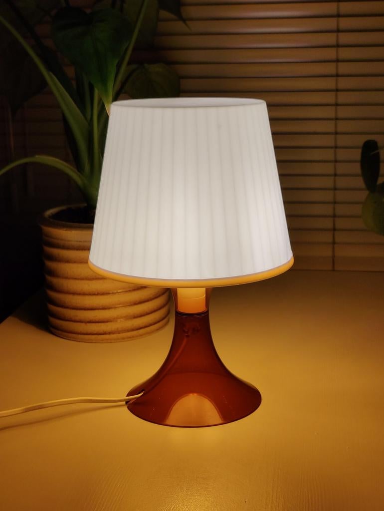 Vintage IKEA LAMPAN tafellamp oranjebruin, Ophalen of Verzenden, Gebruikt, Kunststof