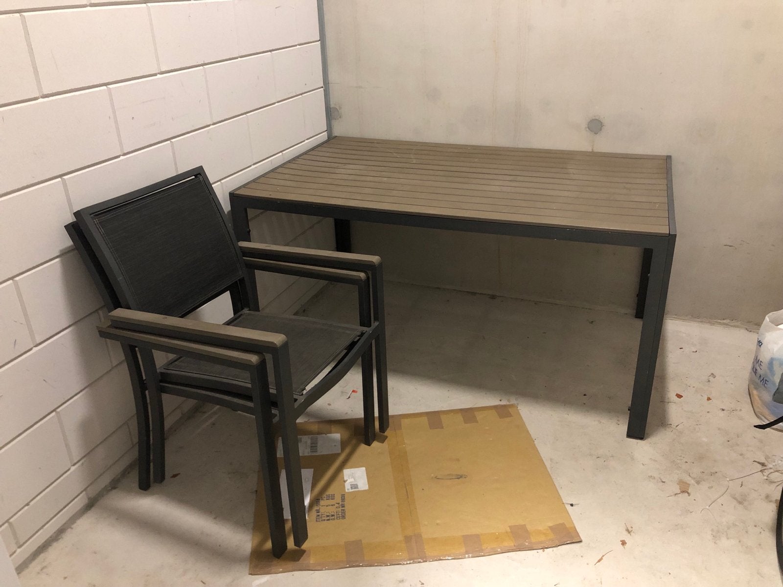 Tuin/Balkontafel 150x90x75 cm met verstelbare poten, Tuin en Terras, Ophalen of Verzenden, Gebruikt, Rechthoekig, Overige materialen