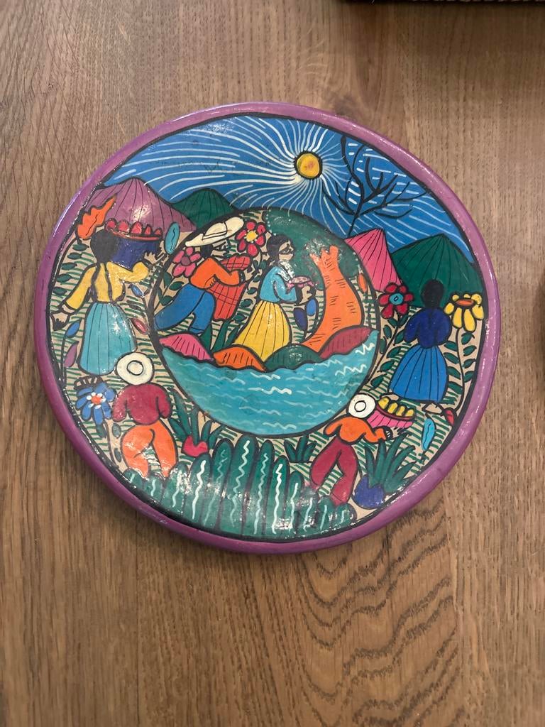 Handgeschilderde Mexicaanse decoratieve borden, Ophalen of Verzenden