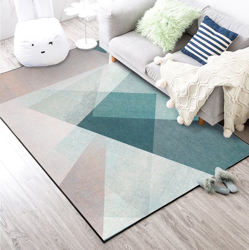 Groen Roze Geometrisch Vloerkleed / Kleed Tapijt Mat, Huis en Inrichting, Stoffering | Tapijten en Kleden, Verzenden, Groen, Rechthoekig