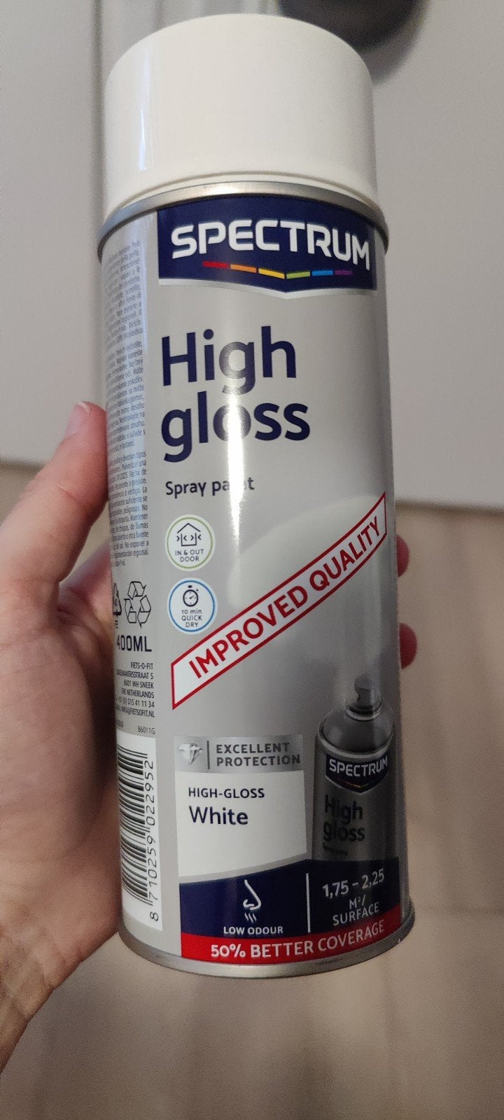 Spectrum High Gloss Spuitverf Wit (6 bussen), Doe-het-zelf en Verbouw, Ophalen, Nieuw, Wit