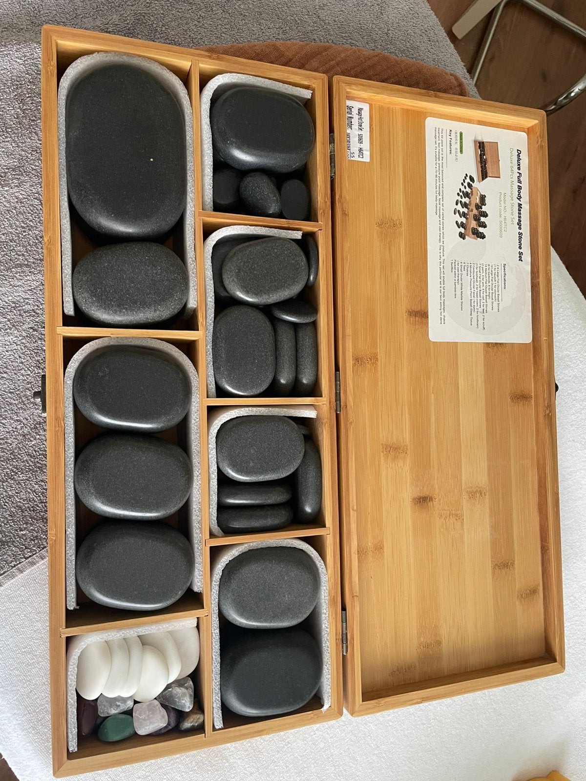 Hotstone massage set NIEUW 46 stenen inclusief heater, Ophalen of Verzenden, Zo goed als nieuw