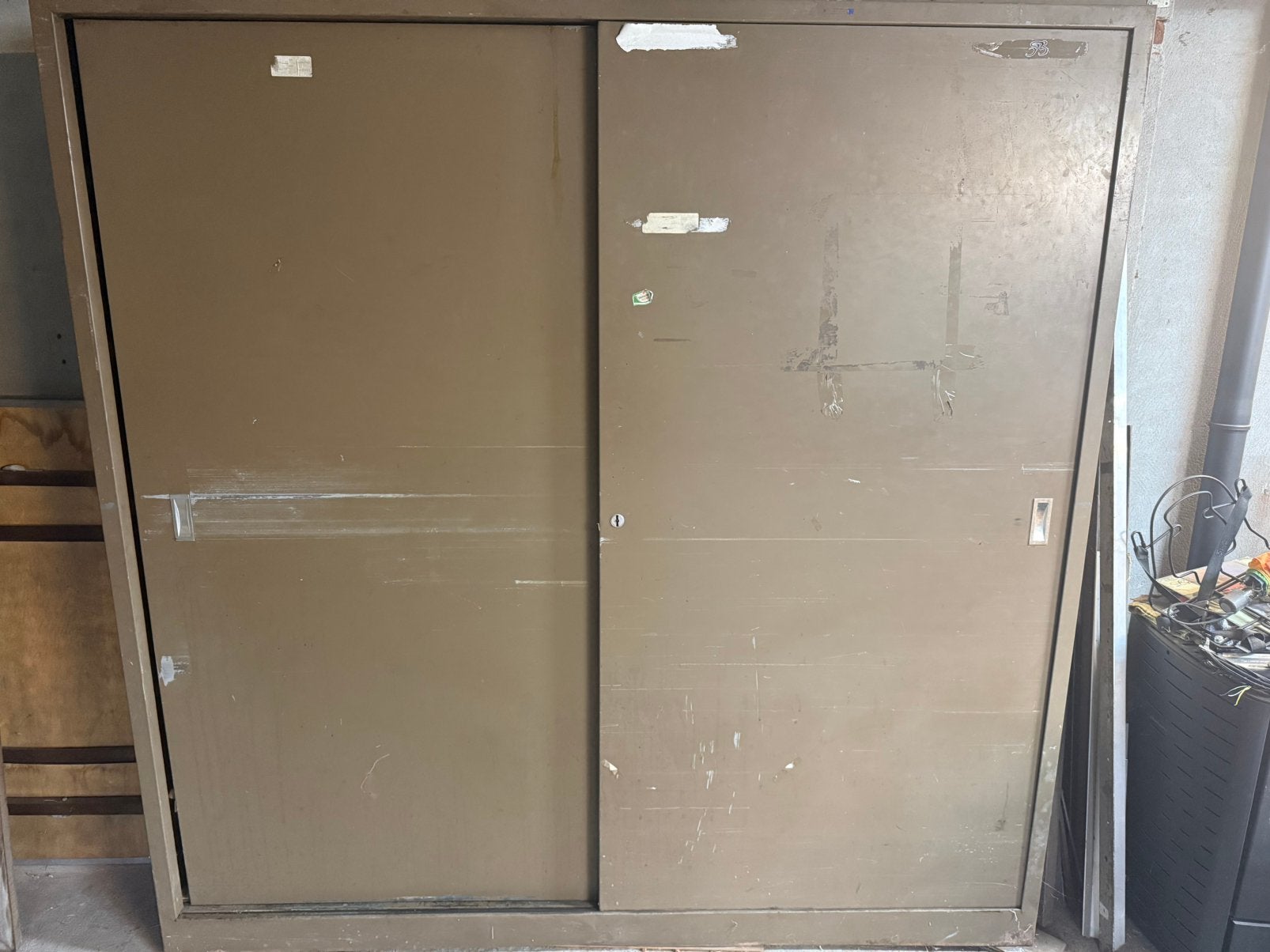 Te koop: Werkplaatskast met schuifdeuren. 2x2x0,5 mtr, Huis en Inrichting, Kasten | Roldeurkasten en Archiefkasten, Ophalen, Gebruikt