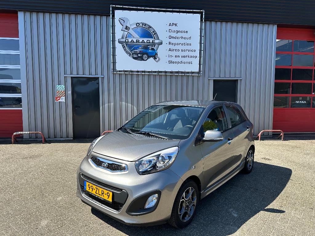 Kia Picanto 1.0 Cvvt 5-DRS 2013 Grijs, Auto's, Kia, Voorwielaandrijving, Euro 5, Stof, Zwart