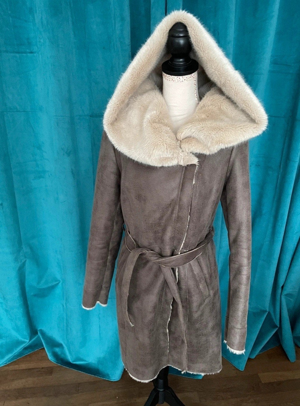 Faux fur jas Promod maat 40 valt als 38, Kleding | Dames, Maat 38/40 (M), Zo goed als nieuw, Grijs, Promod