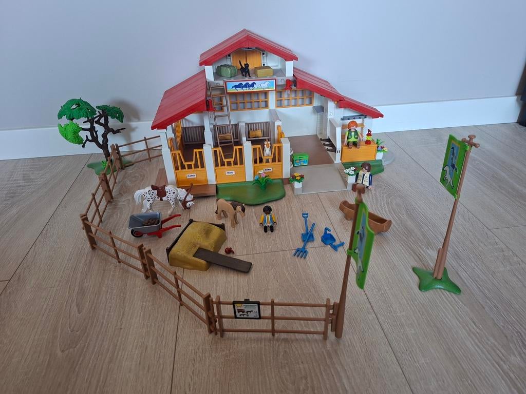 Playmobil Manege 4190 met paarden en accessoires, Kinderen en Baby's, Speelgoed | Playmobil, Ophalen, Gebruikt, Complete set