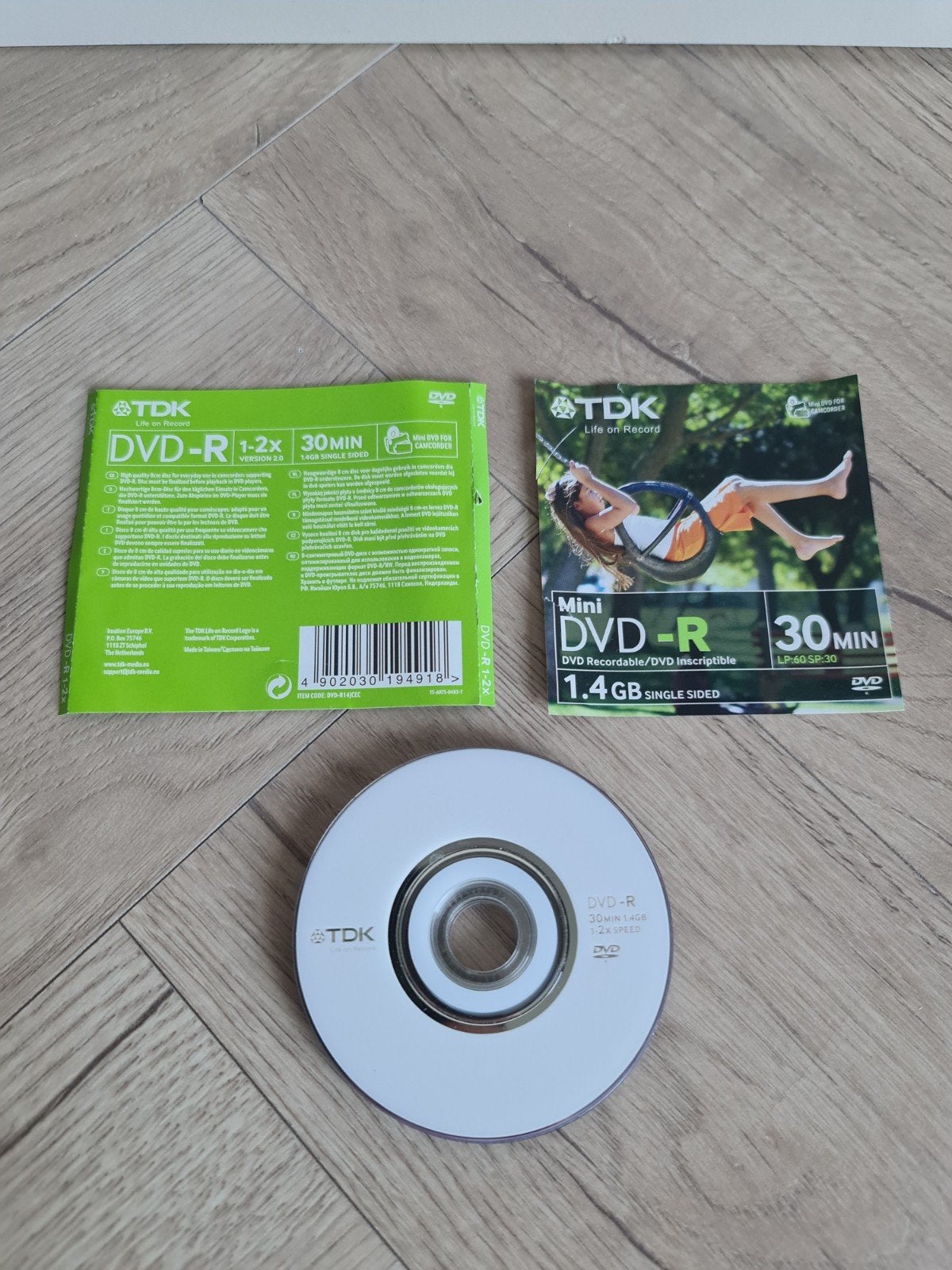 TDK Mini DVD-R 1.4GB 30 min (1-2x speed) - 5 stuks., Computers en Software, Beschrijfbare discs, Ophalen of Verzenden, Nieuw, Dvd