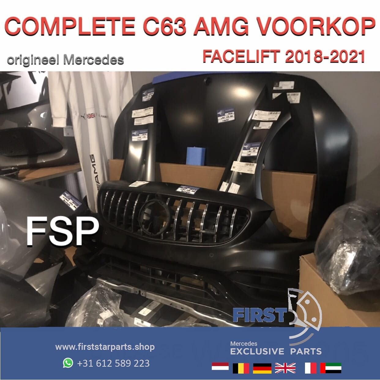 W205 S205 FACELIFT C63 S AMG VOORKOP ORIGINEEL Mercedes C 63, Auto-onderdelen, Gebruikt, -, Voor, Ophalen of Verzenden