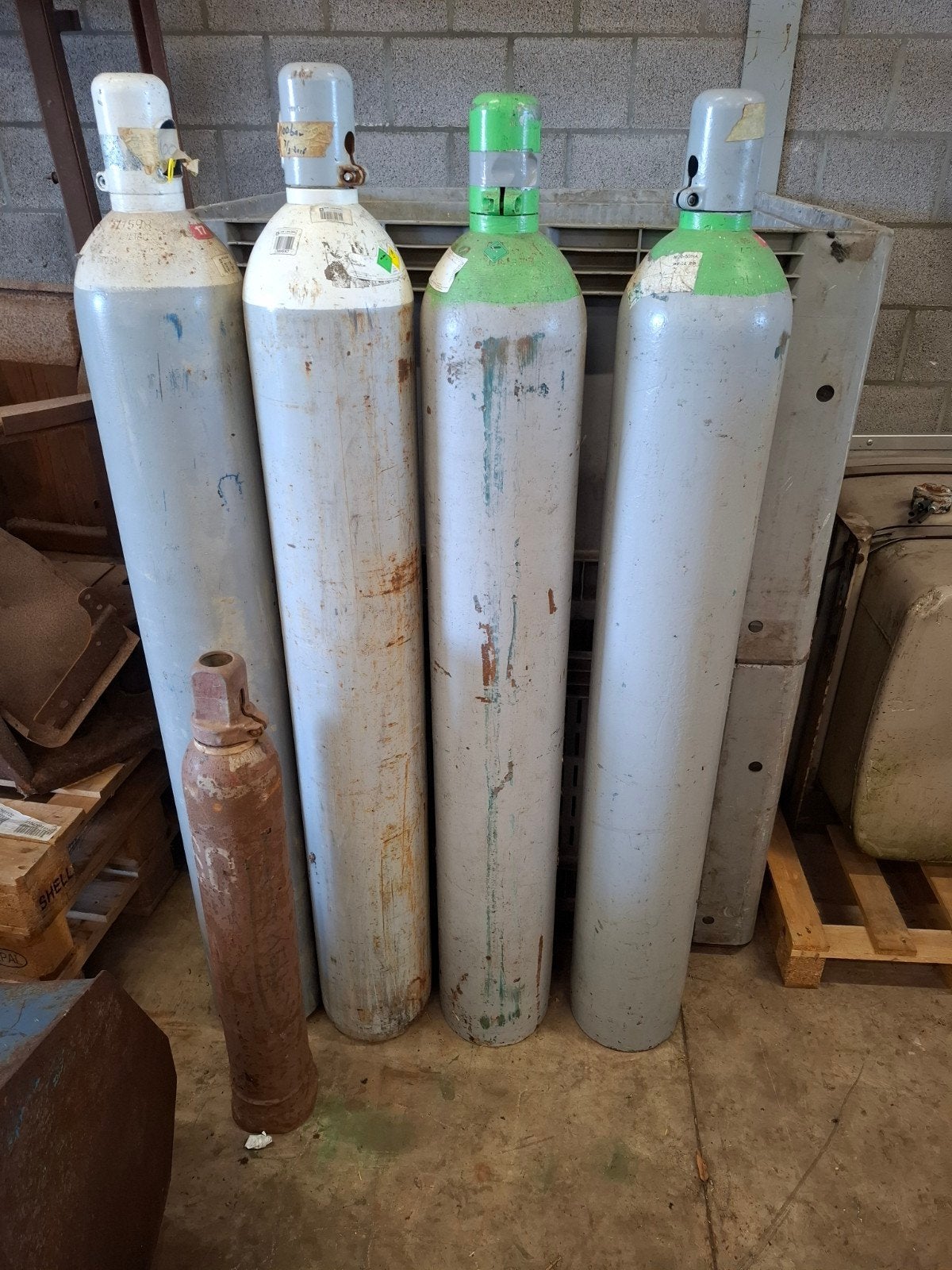 4x gasfles 2x zuurstof 2x argon, Ophalen of Verzenden, 250 ampère of meer, Overige typen