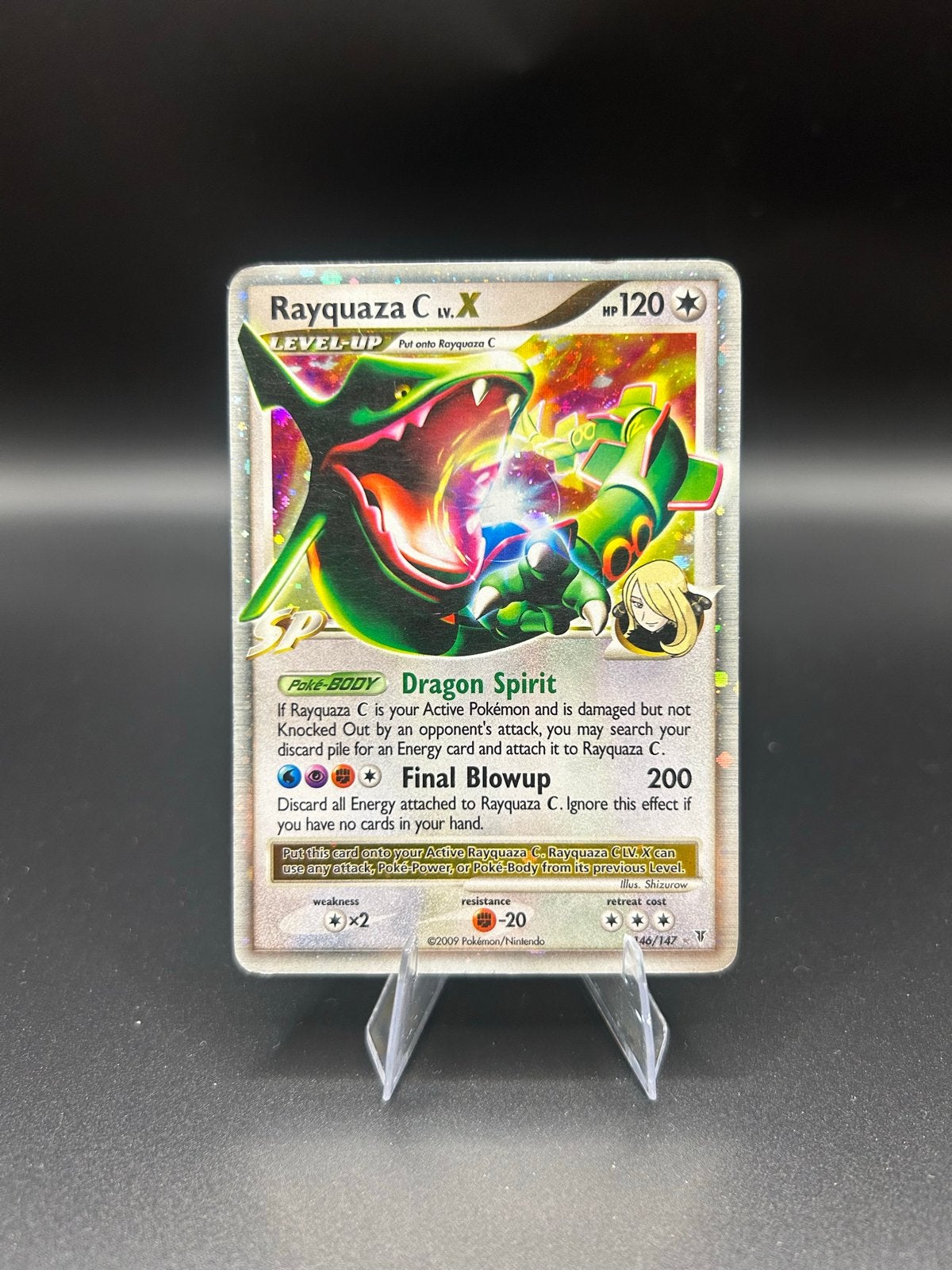 Rayquaza C Lv.X Pokémon Kaart - Holo Foil, Ophalen of Verzenden, Zo goed als nieuw, Losse kaart, Foil