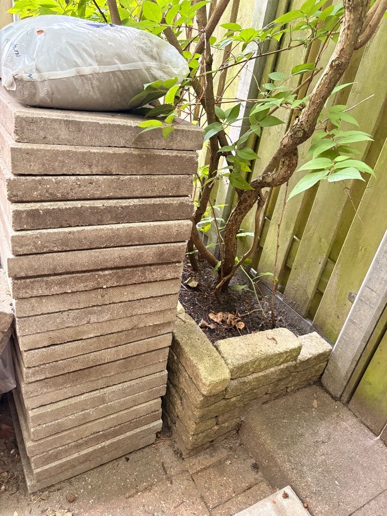 Tuintegels, Ophalen, Gebruikt, 10 m² of meer, Beton