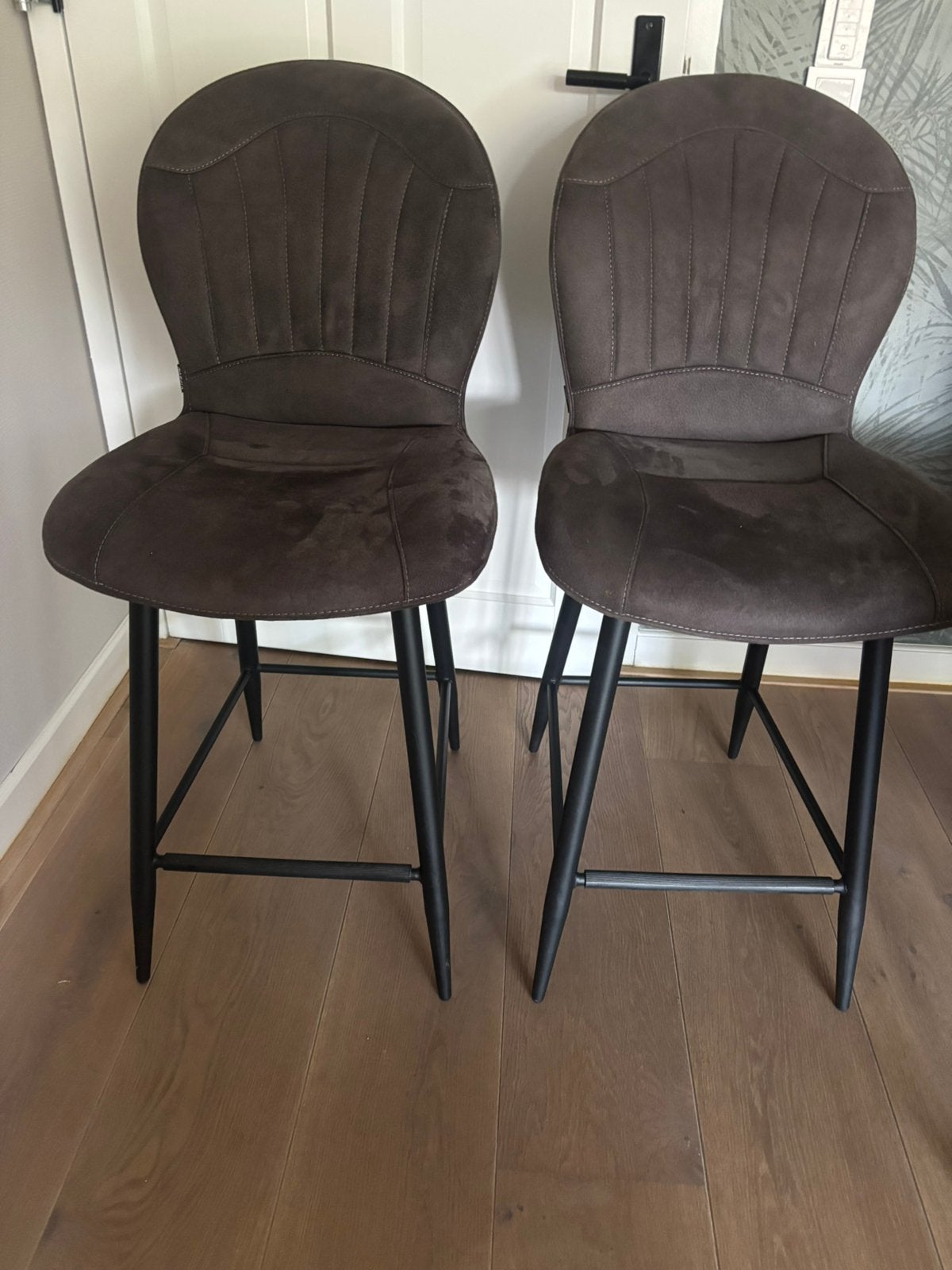 Barkrukken 2 stuks MXSOFA antracietgrijs, Huis en Inrichting, Ophalen, Kunststof, Gebruikt, Met voetsteun