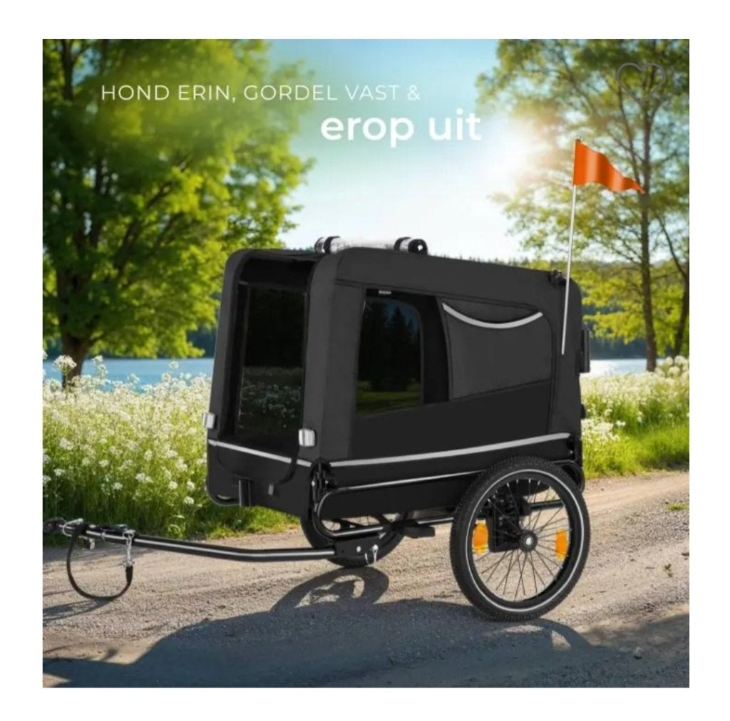Tectake Woofrider hondenfietskar zwart, Dieren en Toebehoren, Overige merken, Ophalen, Zo goed als nieuw, Hondenfietskar