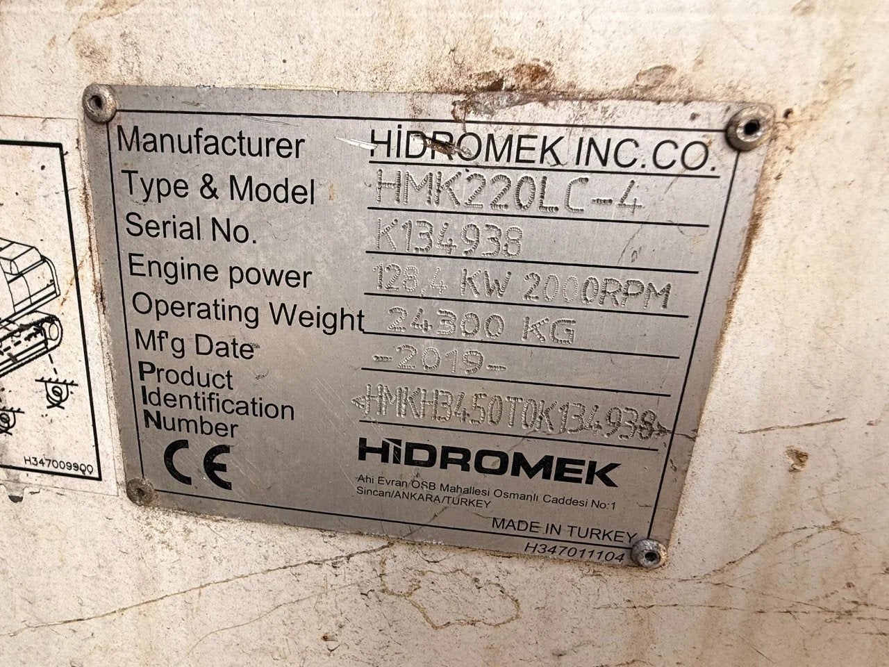 Hidromek HMK220LC-4 (bj 2019), Zakelijke goederen, Jansen Machines, Albert@jansen-machines.com, Topperweg 60
3774 LJ  Kootwijkerbroek, NL