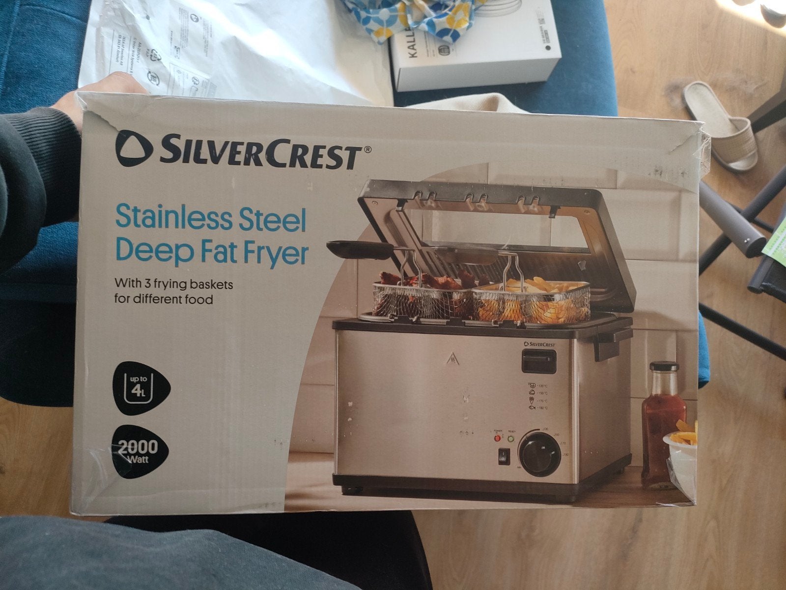 Silvercrest RVS Frituurpan - Nieuw in doos, 4 liter of meer, Ophalen of Verzenden, Nieuw, Duo-friteuse