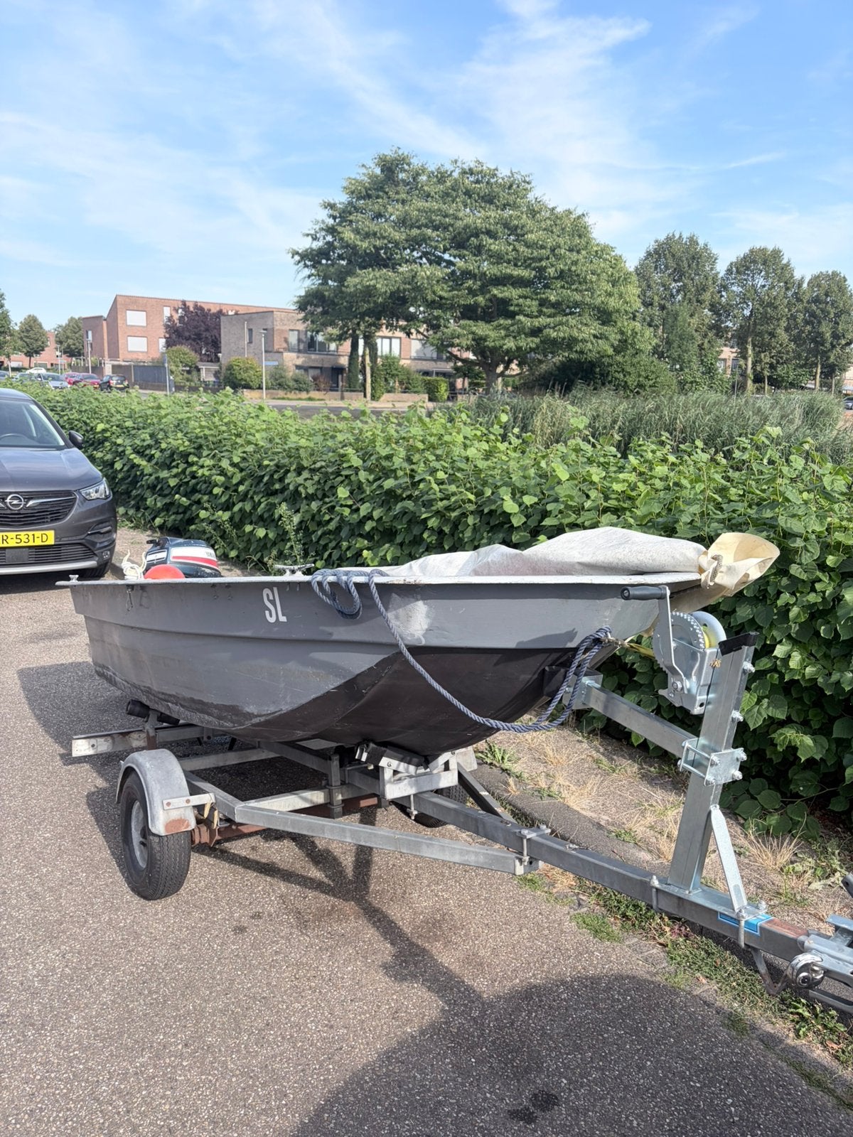 Aluminium visboot + Yamaha 5 PK buitenboordmotor, Ophalen of Verzenden, Zo goed als nieuw