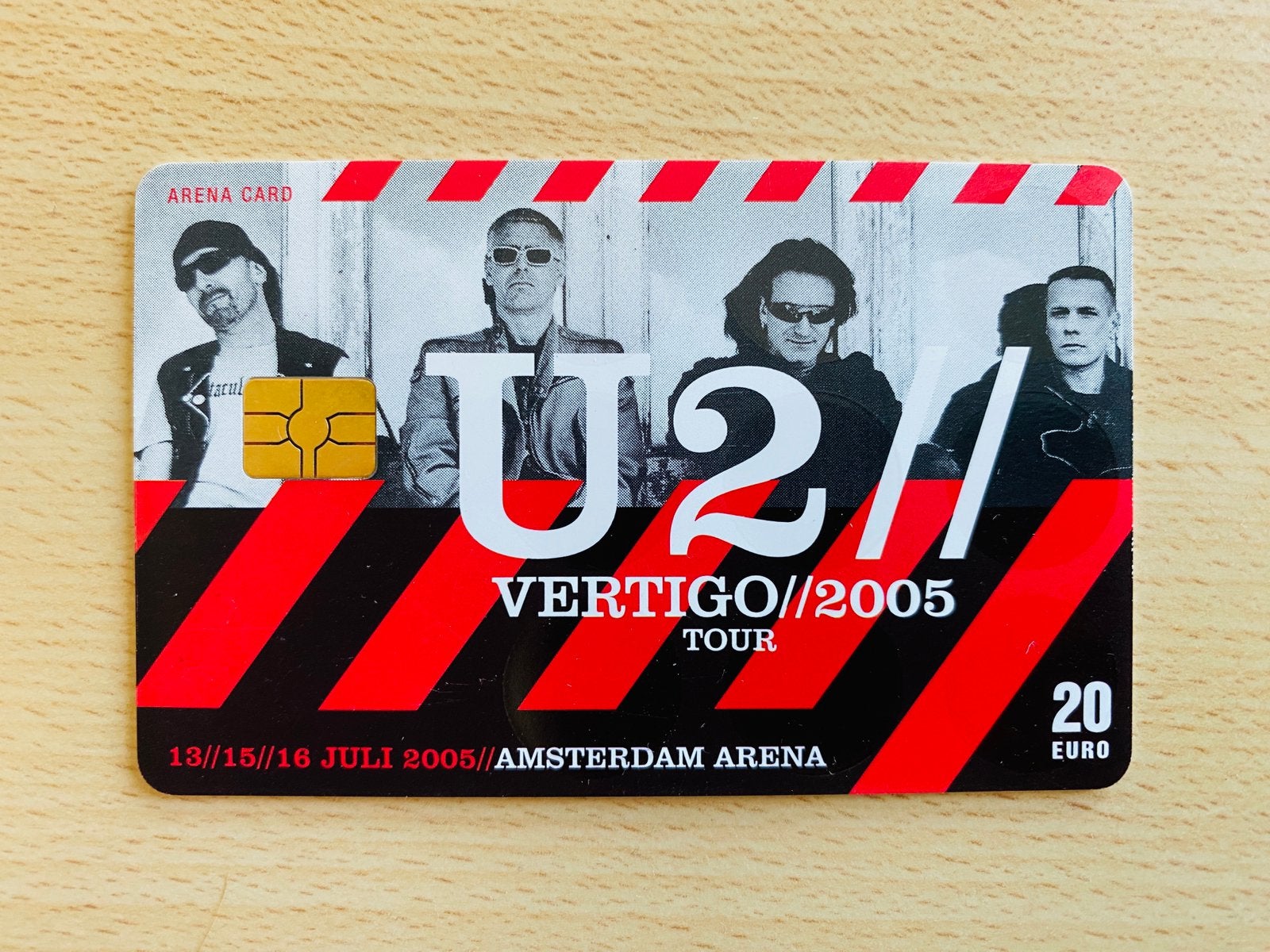 U2 - Vertigo Tour Amsterdam Arena Card (2005), Ophalen of Verzenden, Zo goed als nieuw, Foto of Kaart