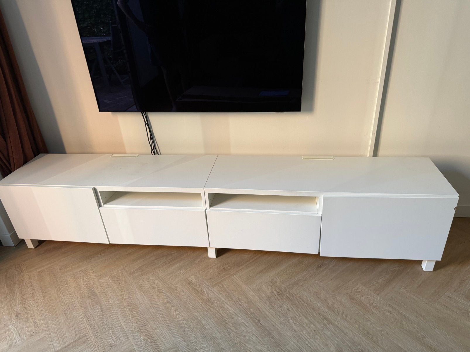 Besta TV meubel Wit - 240cm, Ophalen, Gebruikt, 25 tot 50 cm, Minder dan 100 cm