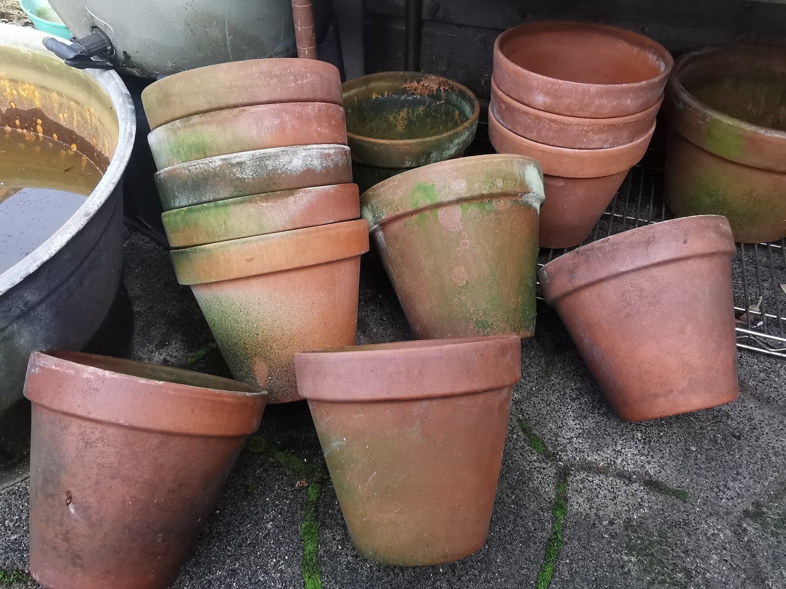 terracotta bloempot pot patina 23-21cm nog 5 stuks Miekje, Ophalen, ., Rond, .