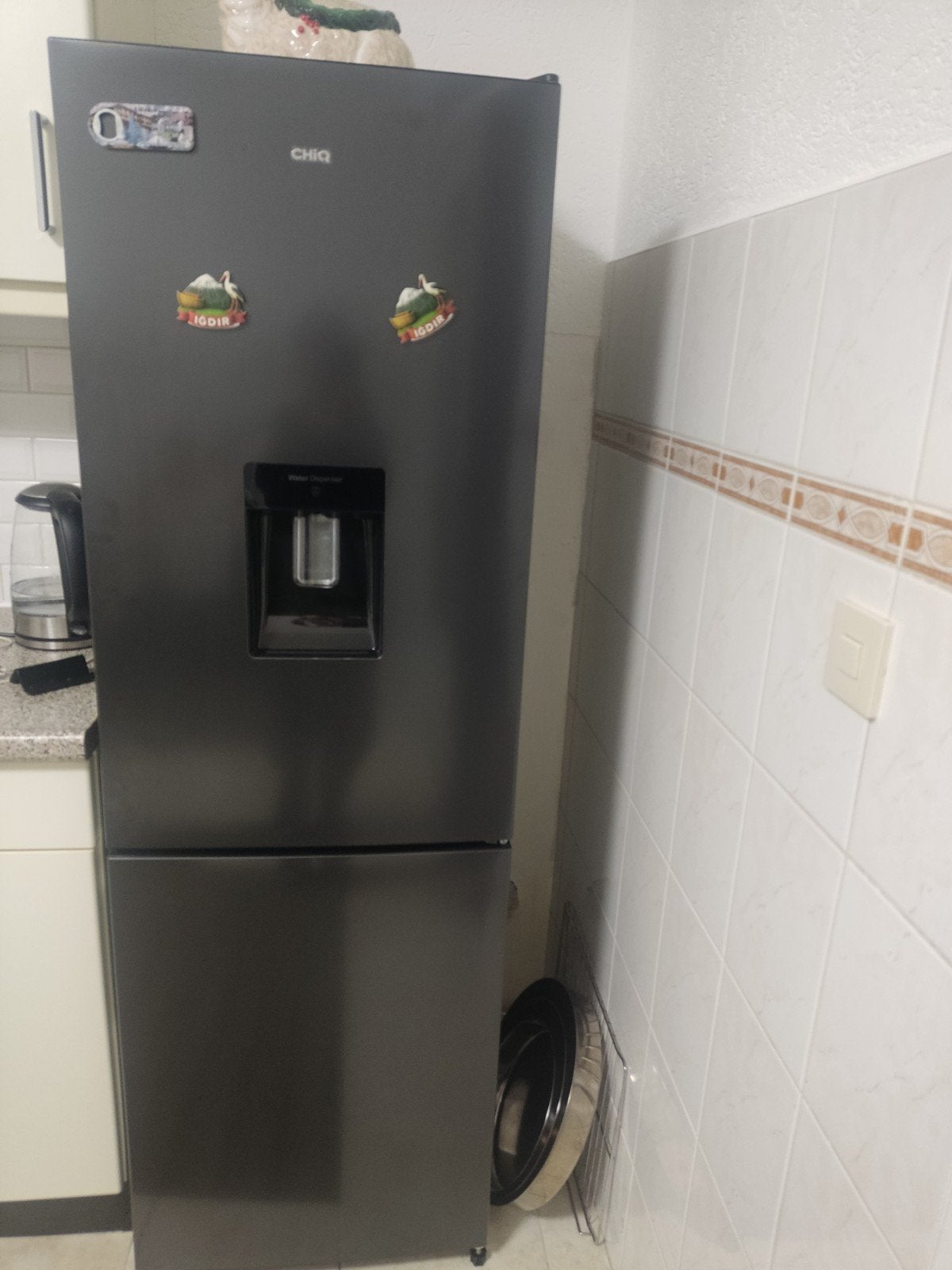CHIQ Koelkast met vriesvak en waterdispenser, Ophalen, 150 tot 200 liter, Nieuw, 160 cm of meer