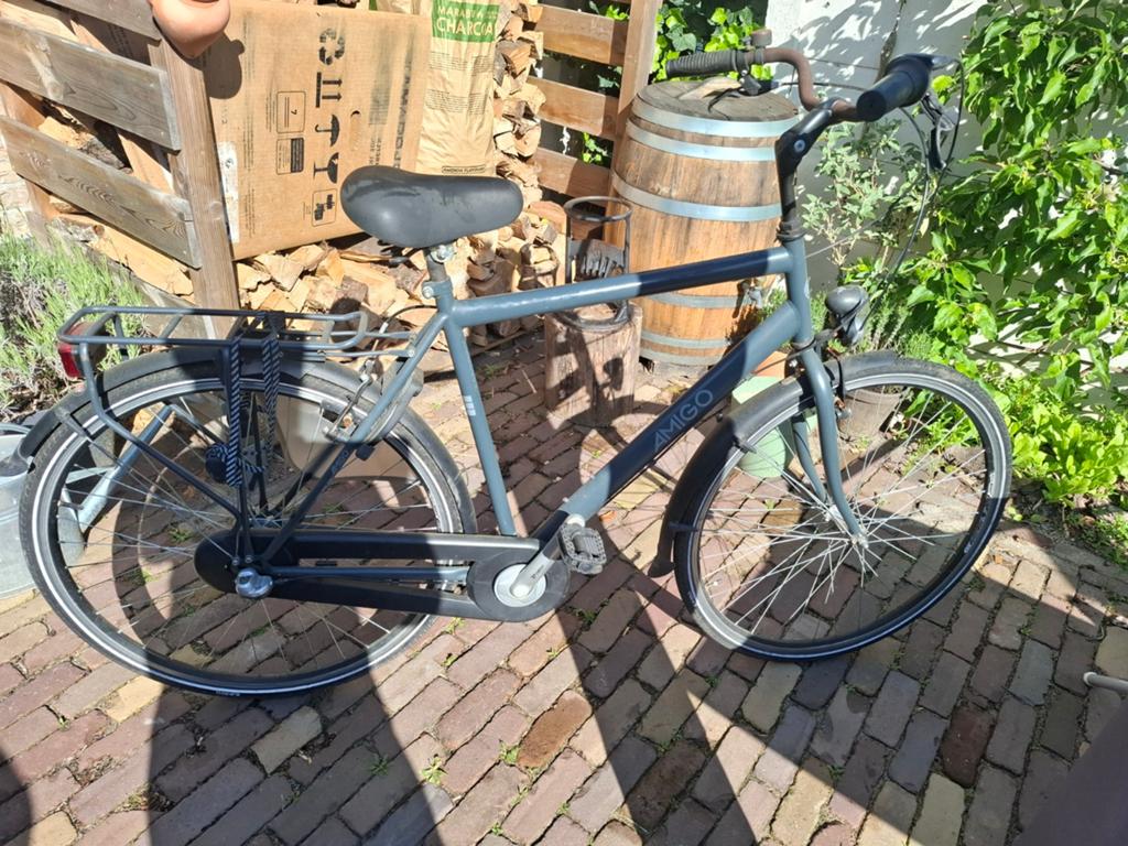 Amigo Bright herenfiets met 3 versnellingen, Terugtraprem, Gebruikt, Versnellingen, 53 tot 57 cm