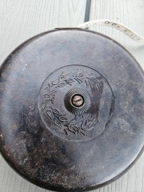 Vintage meetlint in ronde behuizing, 100 voet, Ophalen of Verzenden