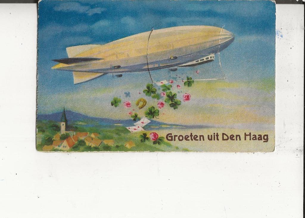 Den Haag  Leporella Zeppelin 10 fotootjes  1933, Verzamelen, Ansichtkaarten | Nederland, Ophalen of Verzenden, 1920 tot 1940, Gelopen