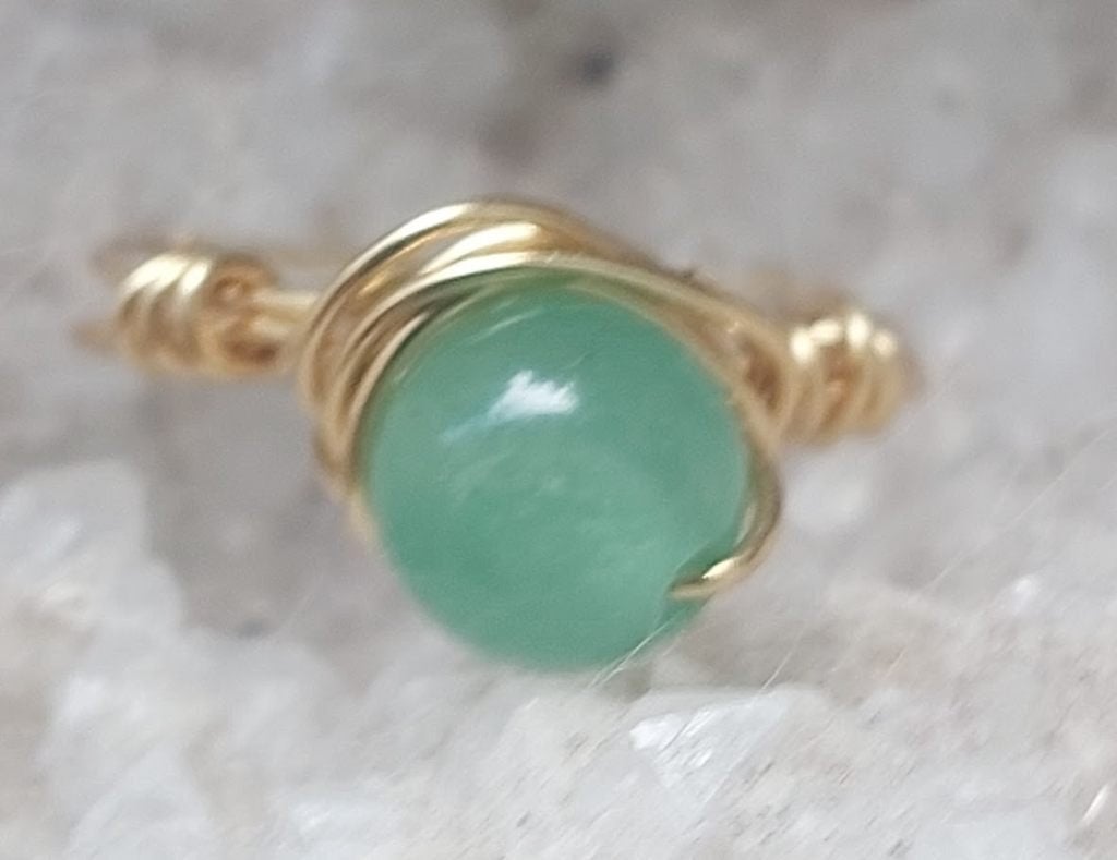 Zeer mooie jade ring maat 18,5 goldfilled, 18 tot 19, Nieuw, Ophalen of Verzenden, Met edelsteen