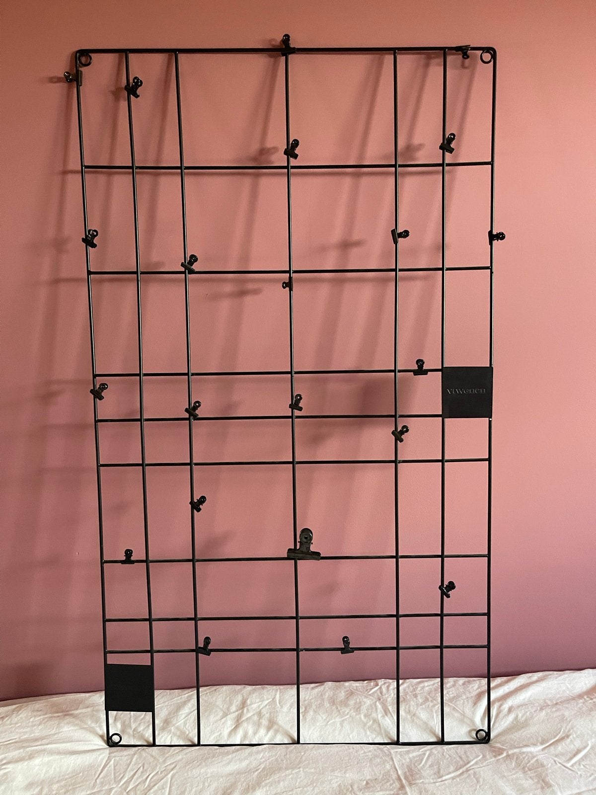 Zwart metalen rasterbord met clips - Vtwonen, Ophalen, Zo goed als nieuw, Overige typen