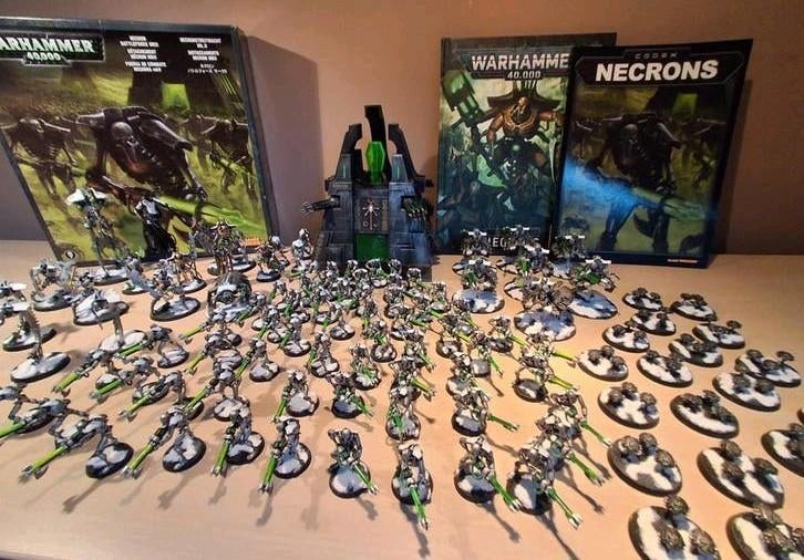 Warhammer 40K NECRON Leger COMPLEET GESCHILDERD!, Ophalen, Gebruikt, 1:35 tot 1:50, Figuur of Figuren