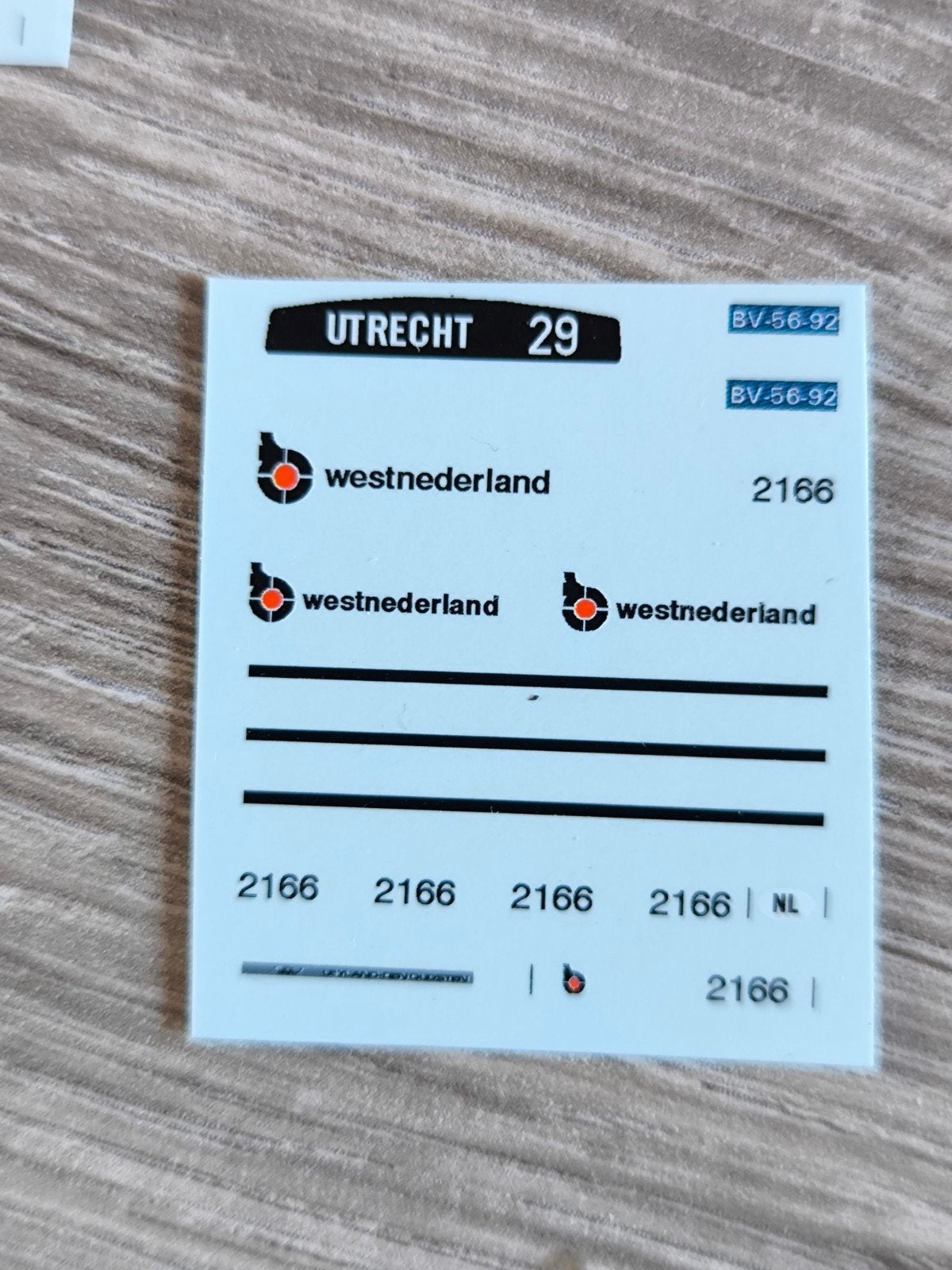 Hb model bus Westnederland decals, Hobby en Vrije tijd, Verzenden, Bus of Vrachtwagen, Overige merken