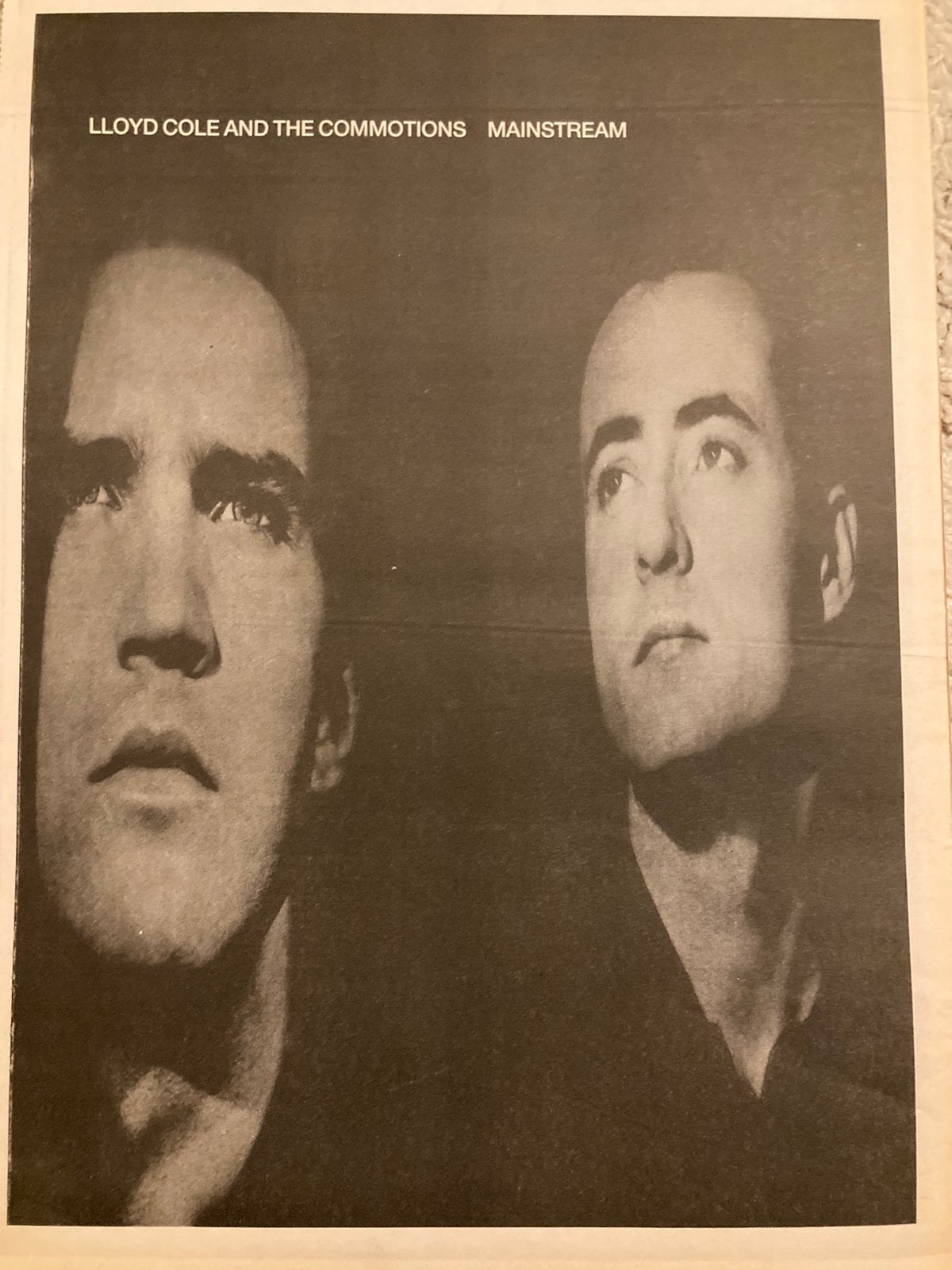 LLOYD COLE & COMMOTIONS release Mainstream A3 advertentie, Ophalen of Verzenden, Gebruikt