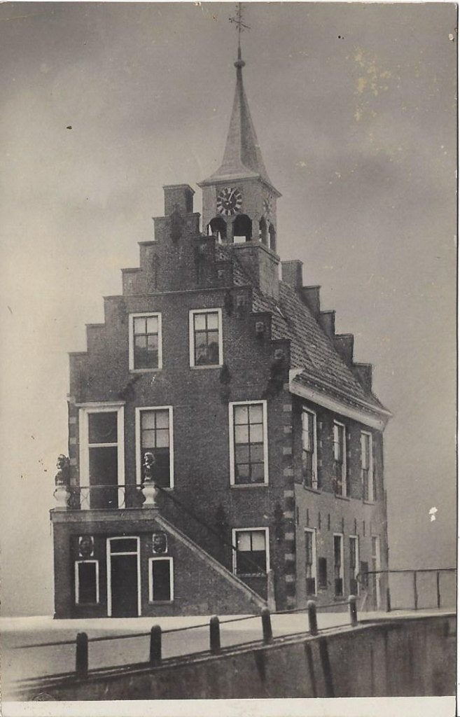 Balk (Frl.) Raadhuis met Trapgevel, Fotokaart, ca. 1925, Ophalen of Verzenden, 1920 tot 1940, Ongelopen, Friesland