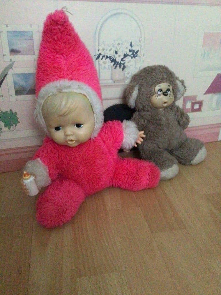 Vintage knuffel poppen, Verzamelen, Ophalen of Verzenden, Gebruikt, Pop