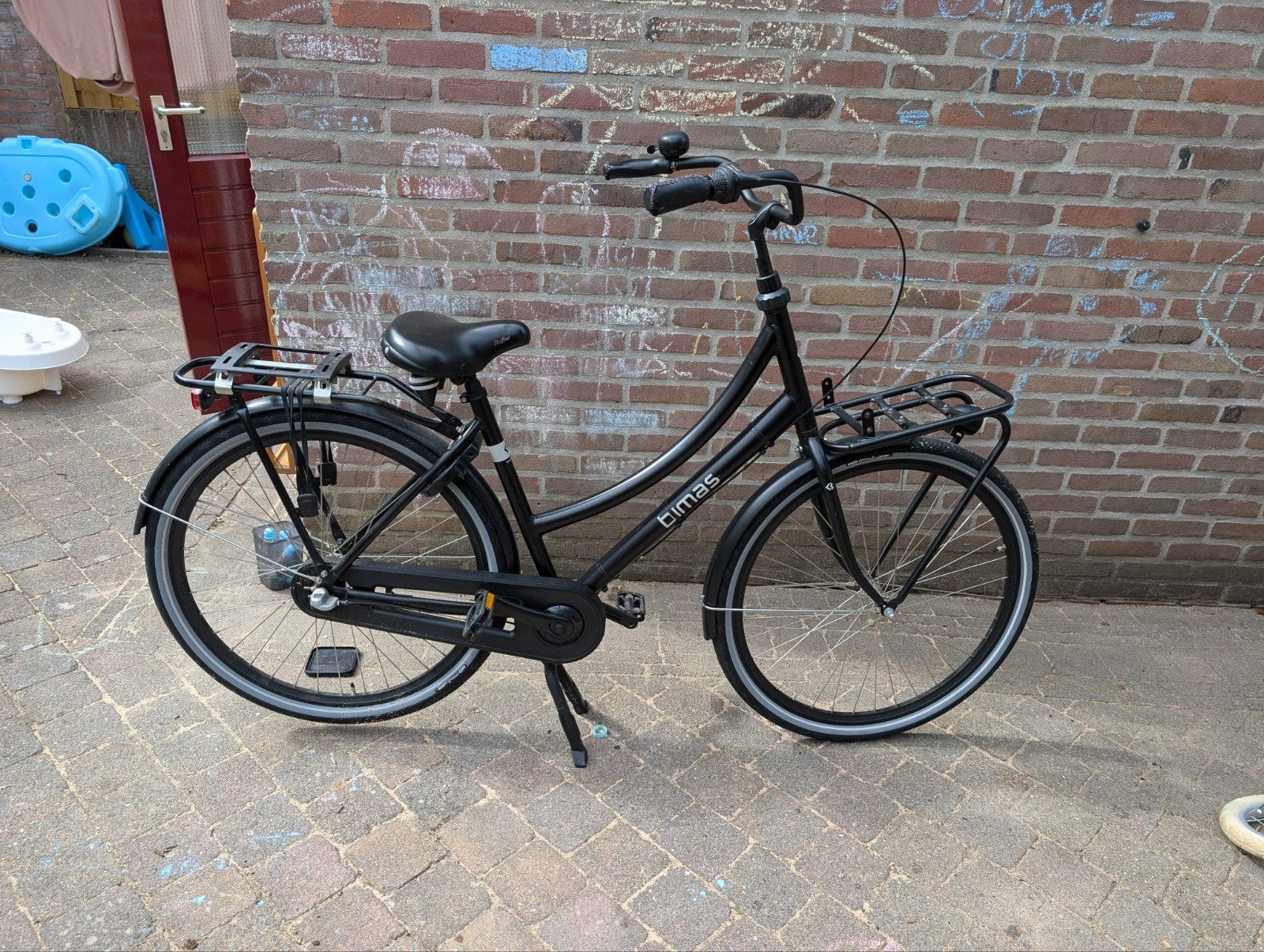 zwarte dames fiets, Fietsen en Brommers, Ophalen, Terugtraprem, Gebruikt, Versnellingen