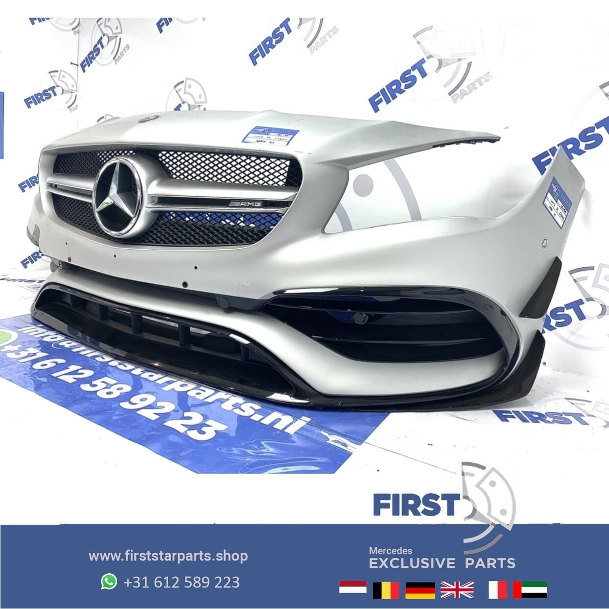W117 C117 X117 CLA45 FACELIFT AMG VOORBUMPER MAT ZILVER GRIJ, Gebruikt, -, Voor, Ophalen of Verzenden