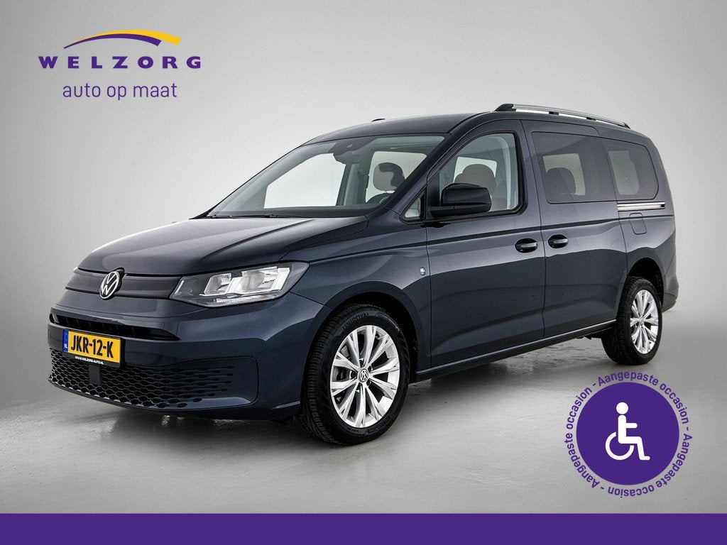 Volkswagen Caddy Maxi 1.5 TSI Life Direct leverbaar! Rolstoe, Auto's, Stof, Euro 6, Blauw, 7 stoelen