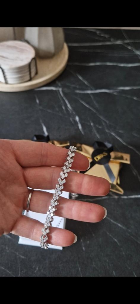 Armband met diamantjes drks, Ophalen, Nieuw, Zilver, Staal