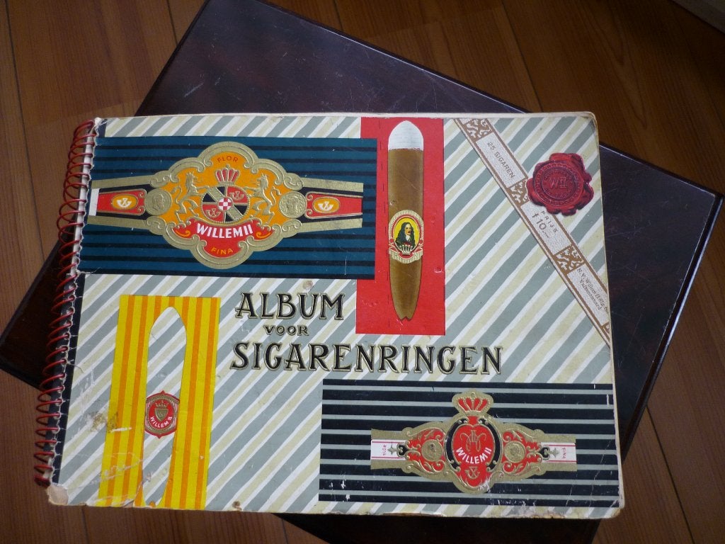 Vintage album  met sigaren bandjes jaren 50, Verzenden, Gebruikt, Sigarenbandjes