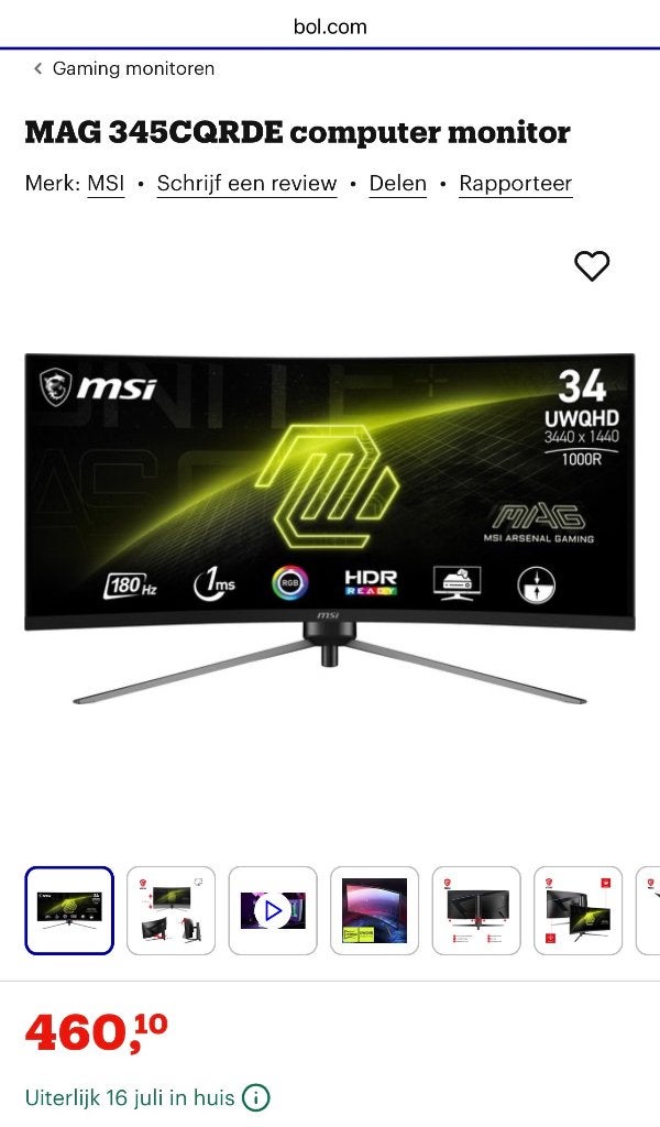 Gaming Curved Monitor MSI, 64 GB of meer, 8 GB, Met monitor, Ophalen of Verzenden
