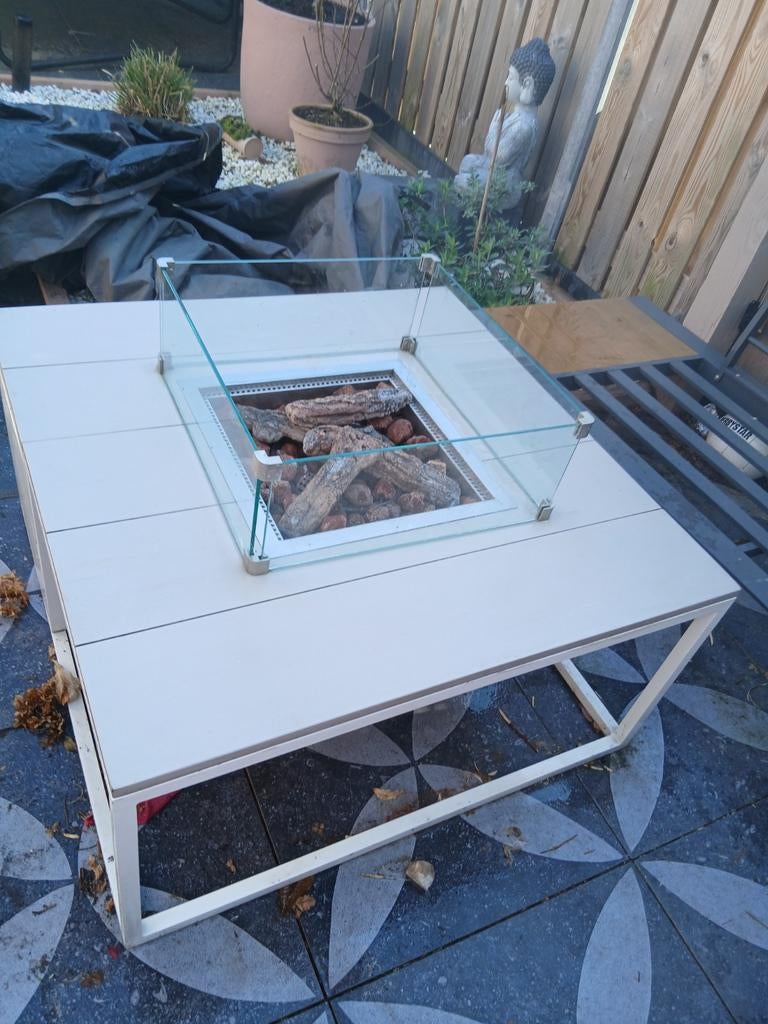 Cosi Haardtafel met gebeitst bovenblad (poeder beige), Ophalen