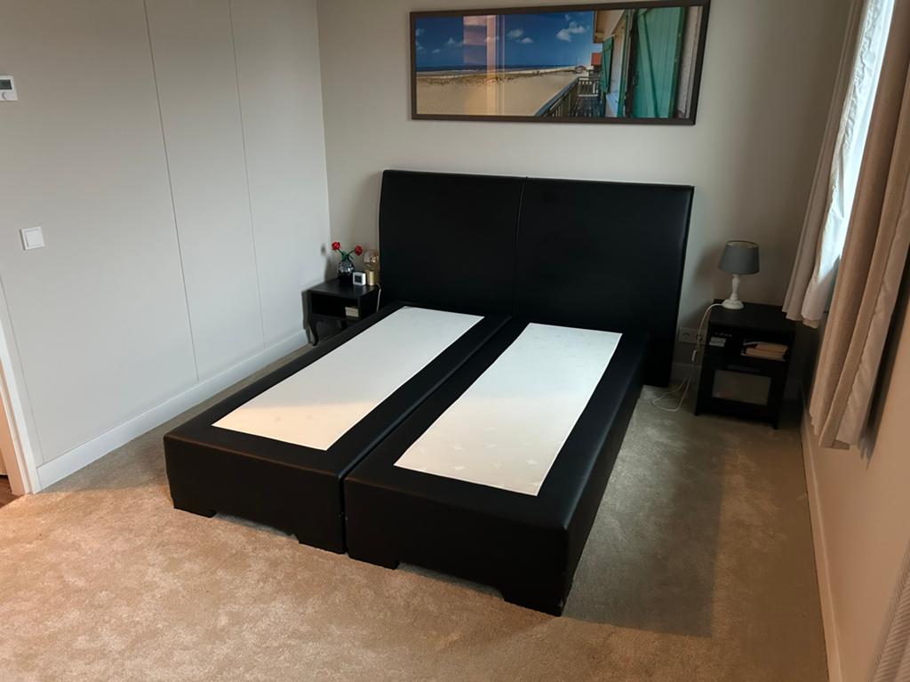 Nette boxspring van Beter Bed, zonder matras, Huis en Inrichting, Slaapkamer | Boxsprings, Ophalen, Gebruikt, Zwart, Tweepersoons