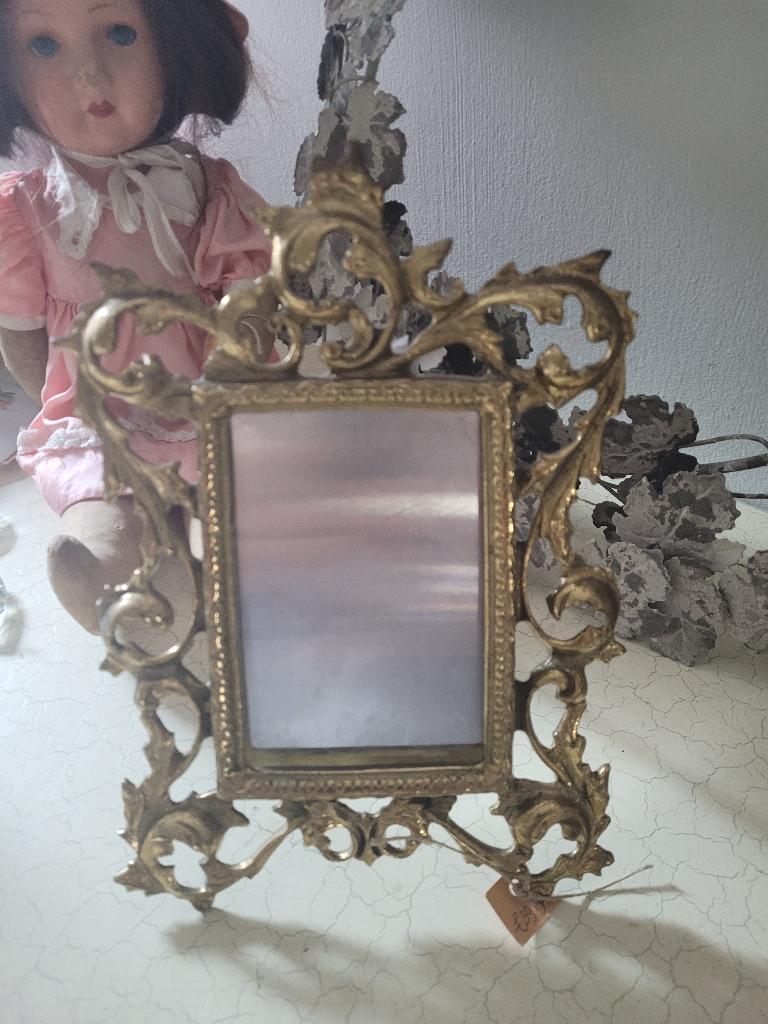Antieke massief bronzen sierlijke fotolijst
