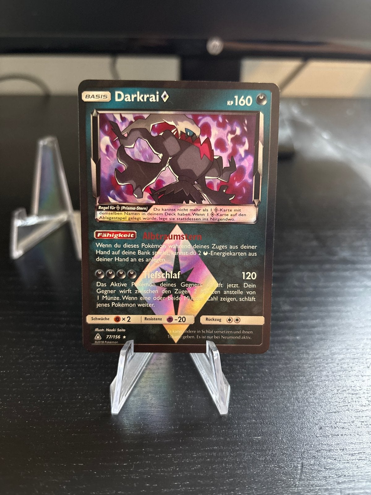 Darkrai Pokémon Kaart - Basis (Prisma-Ster) - Zeldzaam, Ophalen of Verzenden, Zo goed als nieuw, Losse kaart